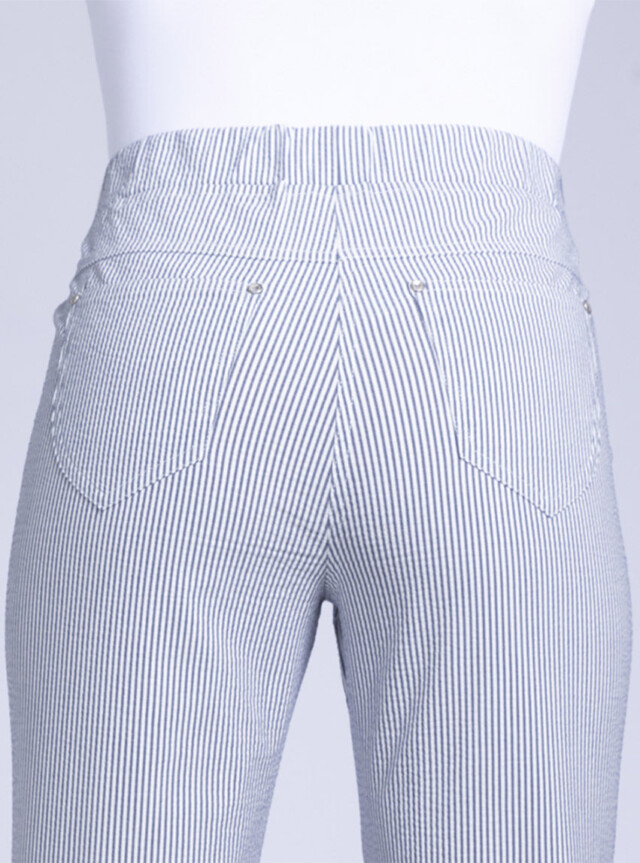 Maison-solfin - Pantacourt femme rayé bleu – 38