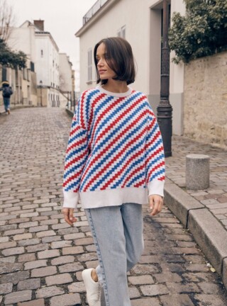 Pull Blanche par la marque LAFRANÇAISE Mailles in France LAFRANÇAISE Mailles in France - Pull Blanche