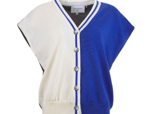 7579 BEQ 1 gilet benjamine bleu electrique LAFRANÇAISE - Gilet Benjamine – L