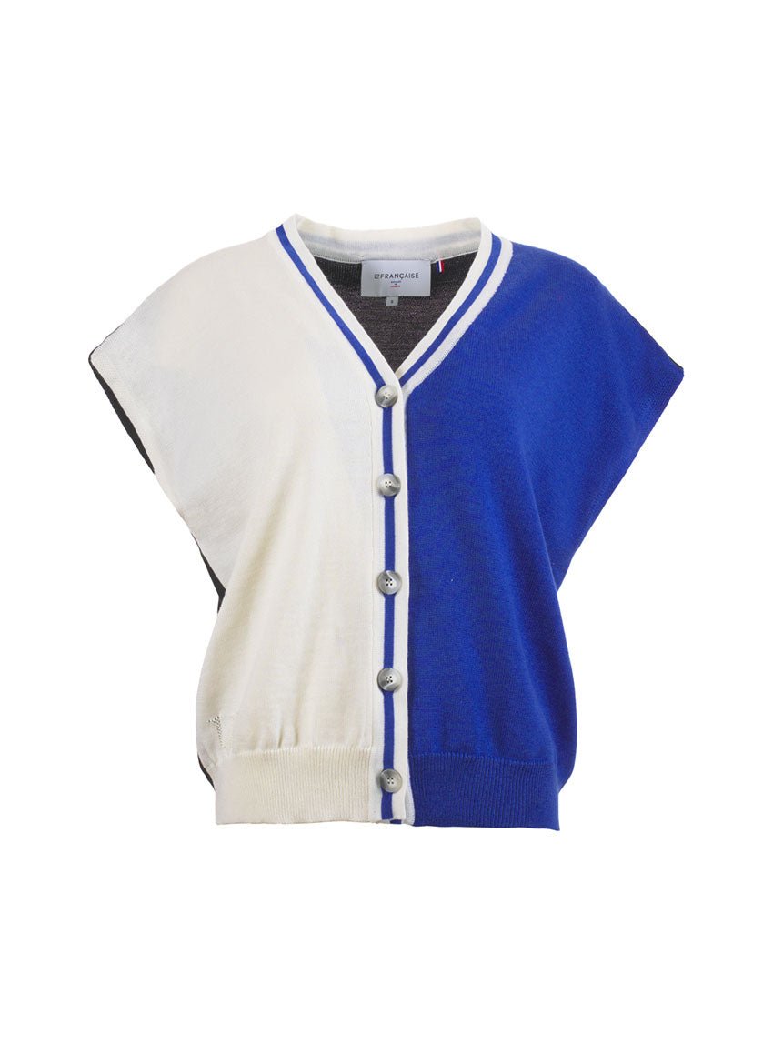 7579 BEQ 1 gilet benjamine bleu electrique LAFRANÇAISE - Gilet Benjamine – L