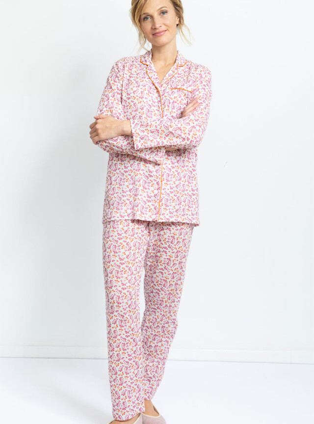 Maison Solfin - Pyjama femme en coton floral rose – 5