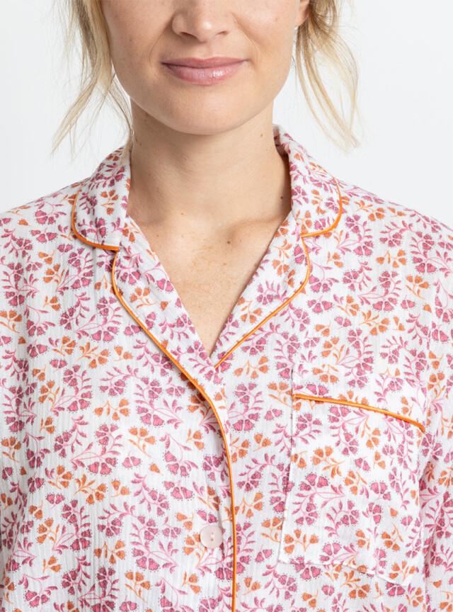 Maison Solfin - Pyjama femme en coton floral rose – 5