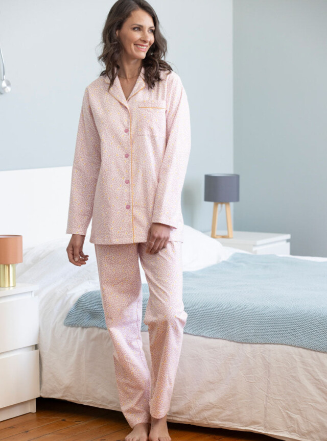 Maison Solfin - Pyjama femme en coton imprimé laurier rose – 5