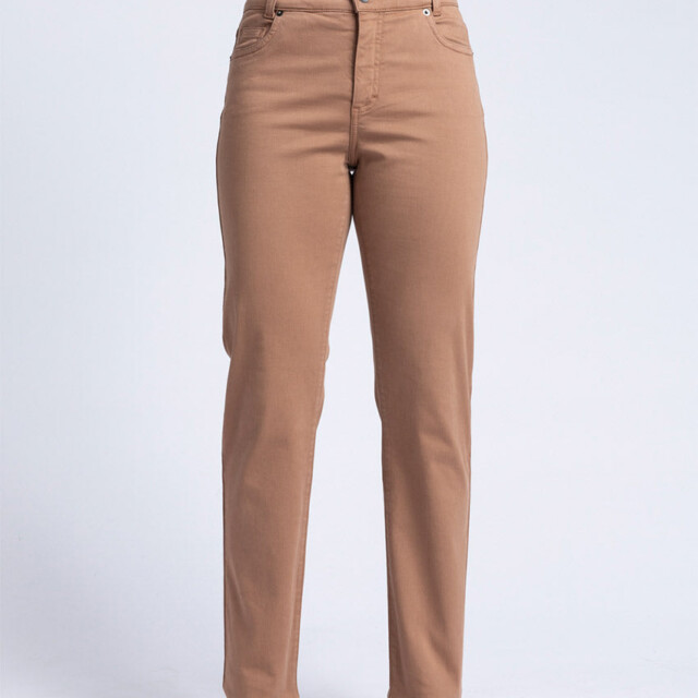 Maison Solfin - Pantalon femme en coton beige noisette – 50
