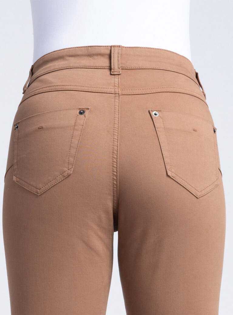 Maison Solfin - Pantalon femme en coton beige noisette – 50