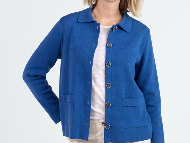 7595 BOC 3 veste femme laine bleu ocean Maison Solfin - Veste femme en laine bleu océan – 4