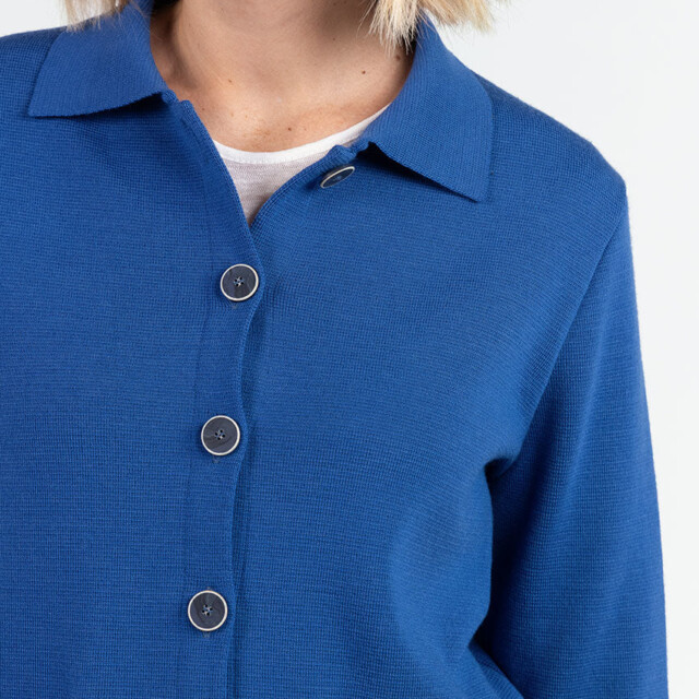 Maison Solfin - Veste femme en laine bleu océan – 4