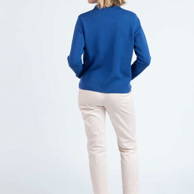 Maison Solfin - Veste femme en laine bleu océan – 4
