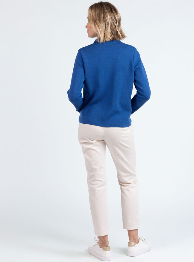 Maison Solfin - Veste femme en laine bleu océan – 4