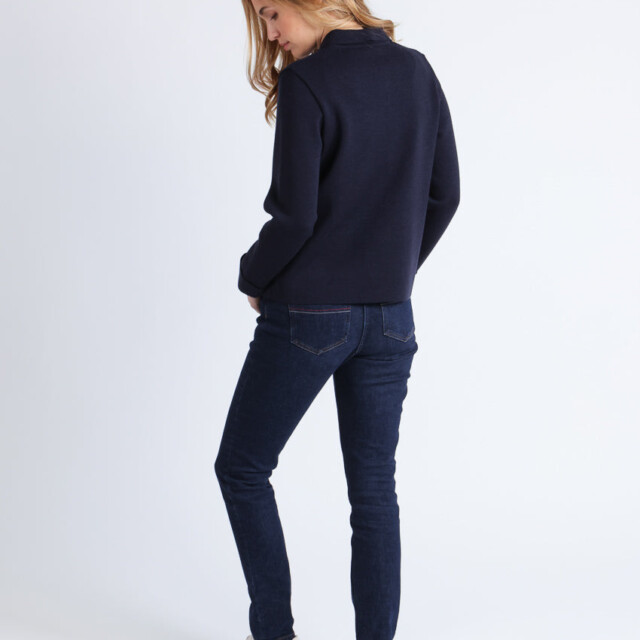Maison Solfin - Veste femme en laine mérinos bleu marine – 4