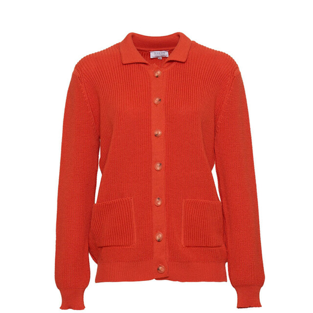 Maison Solfin - Gilet femme en laine mérinos orange – 50