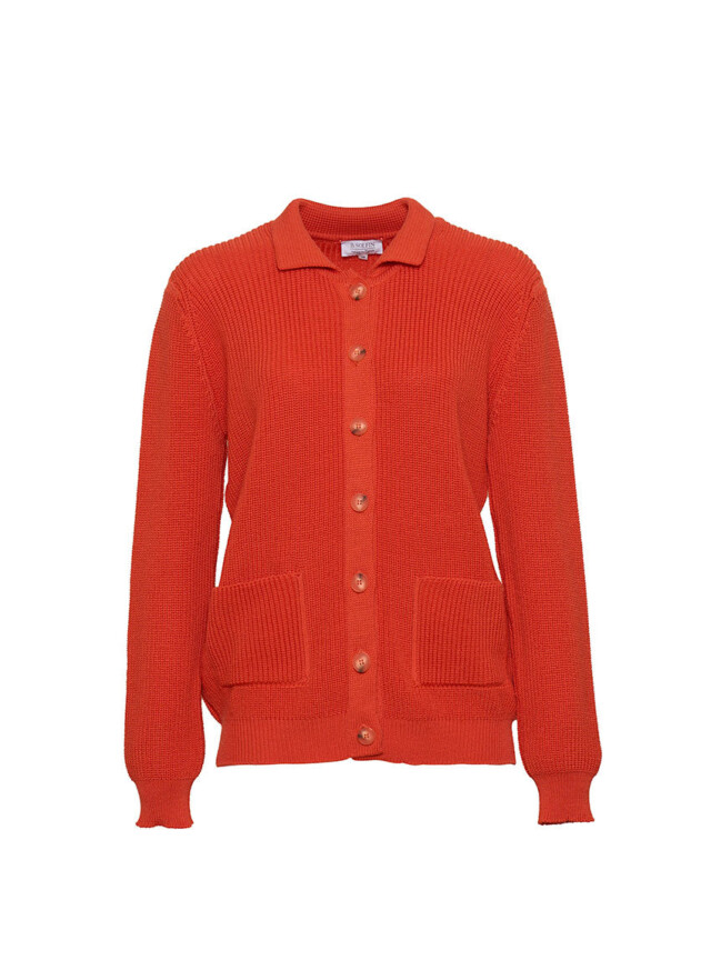 Maison Solfin - Gilet femme en laine mérinos orange – 50