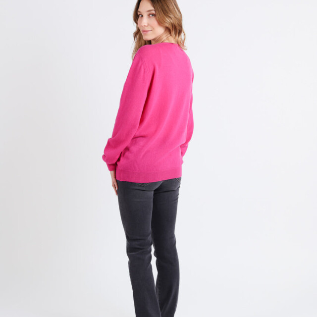 Maison Solfin - Cardigan femme en cachemire et laine rose – 50