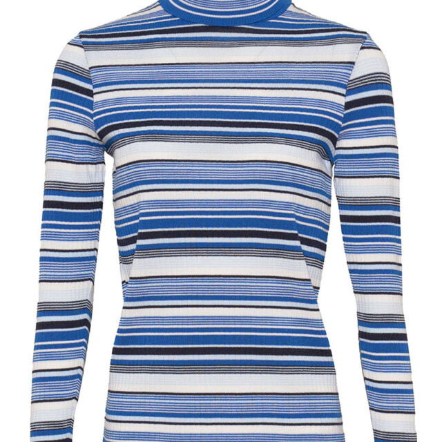 Maison Solfin - Pull chaussette femme en laine mérinos rayé bleu – 3