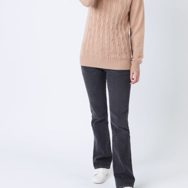 Maison Solfin - Pull femme en laine mérinos beige chaud – 4