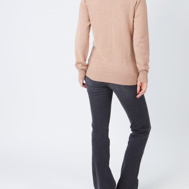 Maison Solfin - Pull femme en laine mérinos beige chaud – 4
