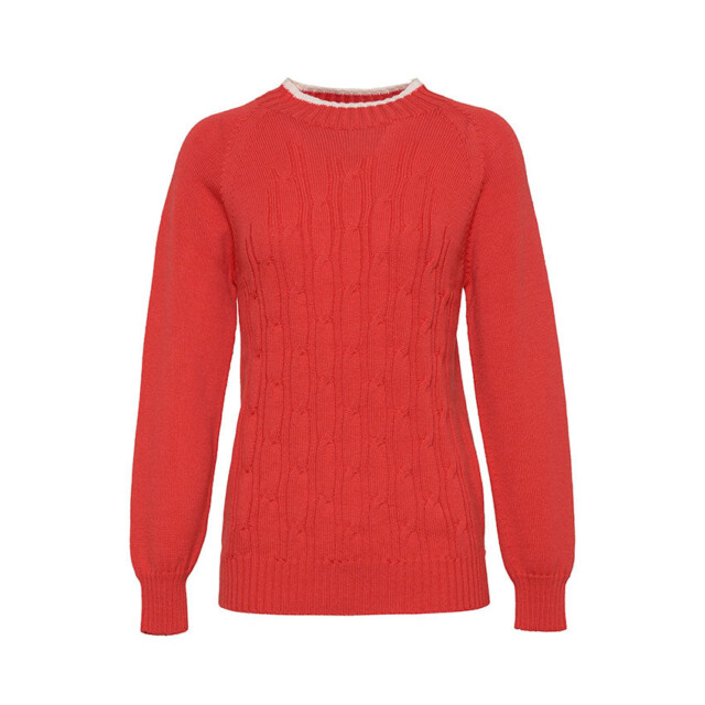 Maison Solfin - Pull femme en laine mérinos rouge doux – 4