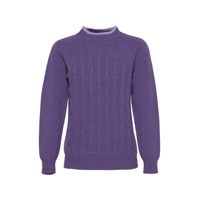 Maison Solfin - Pull femme en laine mérinos violet foncé – 1