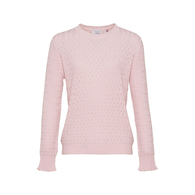 Maison Solfin - Pull femme maille fantaisie en laine rose – 50