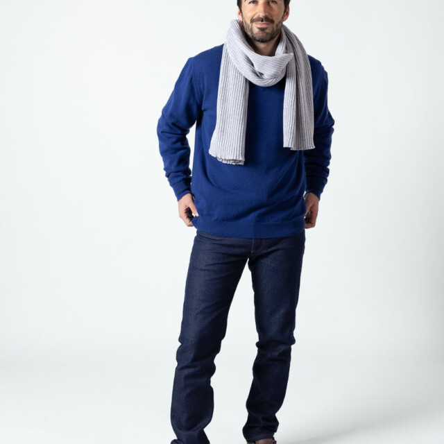 Maison Solfin - Écharpe homme cachemire et laine gris – U