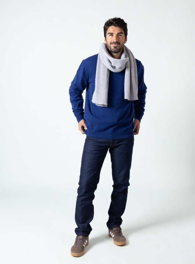 Maison Solfin - Écharpe homme cachemire et laine gris – U