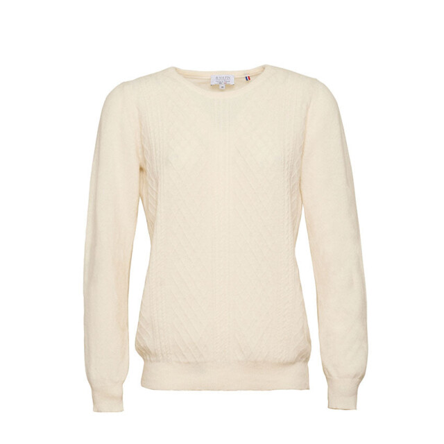 Maison Solfin - Pull femme cachemire et laine blanc crème – 48