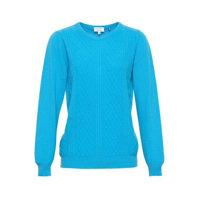 Maison Solfin - Pull femme cachemire et laine bleu céleste – 38