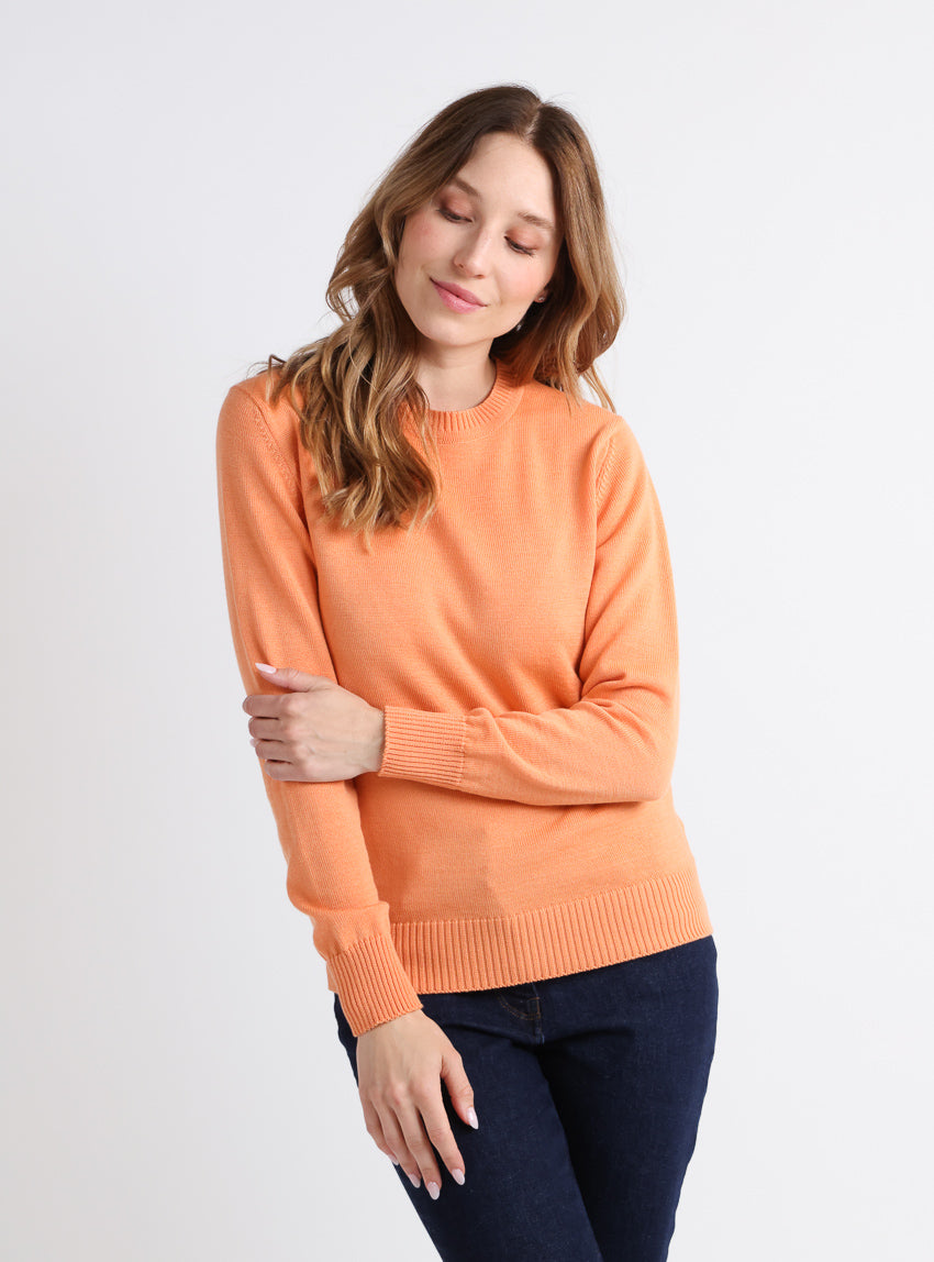 762 orange leger pull 1 Maison-solfin - Pull épais femme en laine Orange Leger – 50