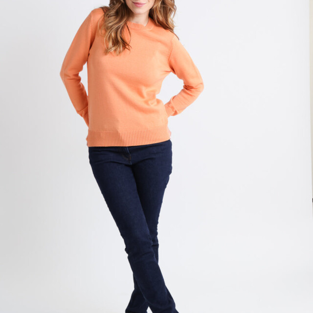 Maison-solfin - Pull épais femme en laine Orange Leger – 50
