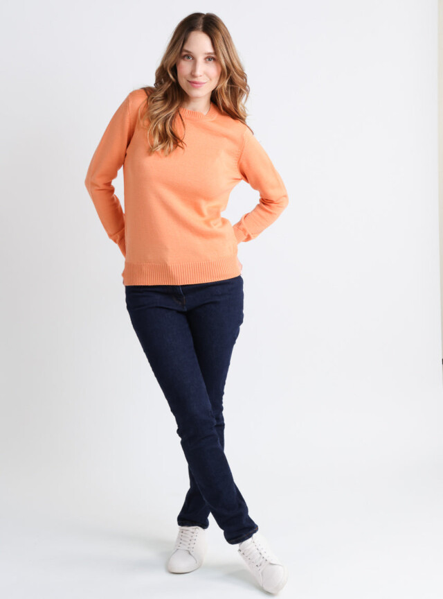 Maison-solfin - Pull épais femme en laine Orange Leger – 50