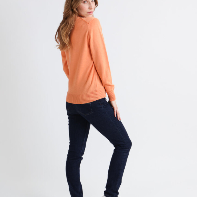 Maison-solfin - Pull épais femme en laine Orange Leger – 50