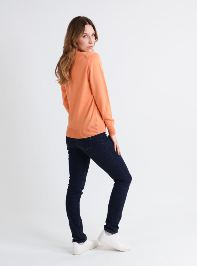Maison-solfin - Pull épais femme en laine Orange Leger – 50