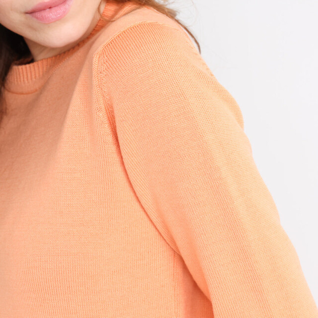 Maison-solfin - Pull épais femme en laine Orange Leger – 50