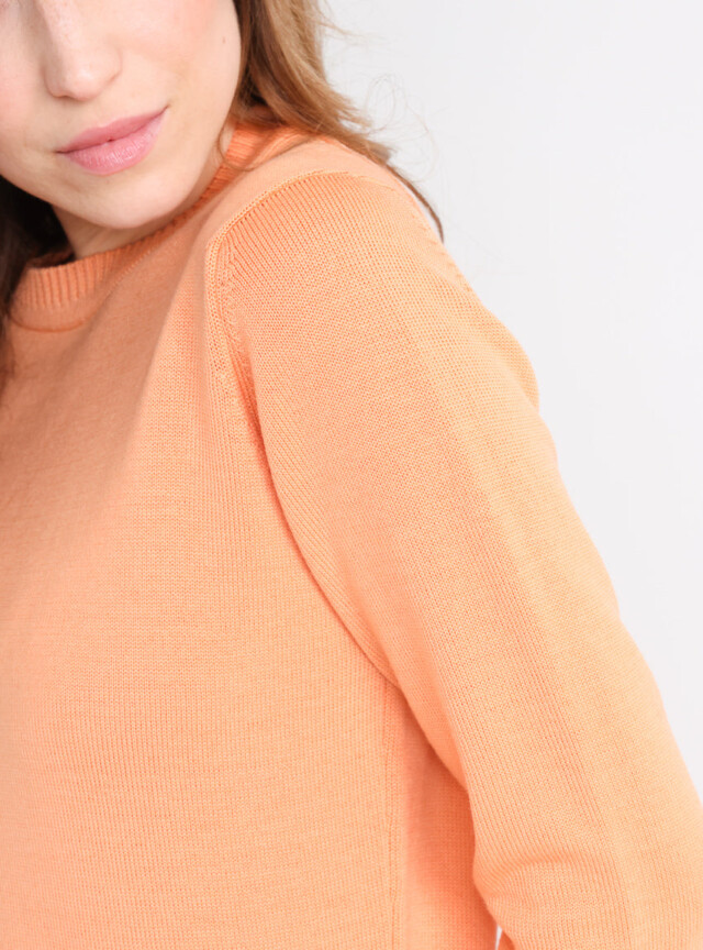 Maison-solfin - Pull épais femme en laine Orange Leger – 50