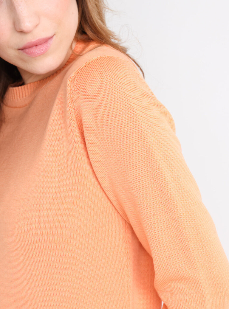 Maison-solfin - Pull épais femme en laine Orange Leger – 50