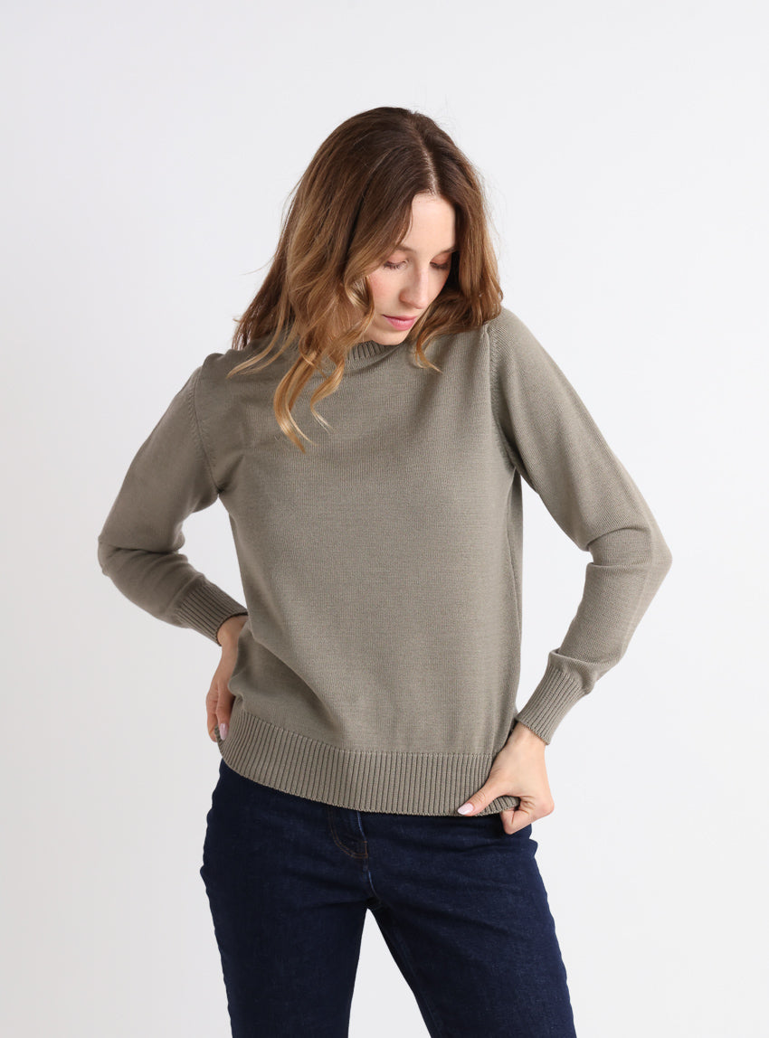 762 vert olive pull 1 Maison-solfin - Pull épais femme en laine Vert Olive – 48