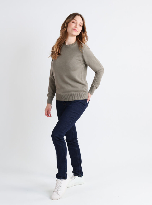 Maison-solfin - Pull épais femme en laine Vert Olive – 48