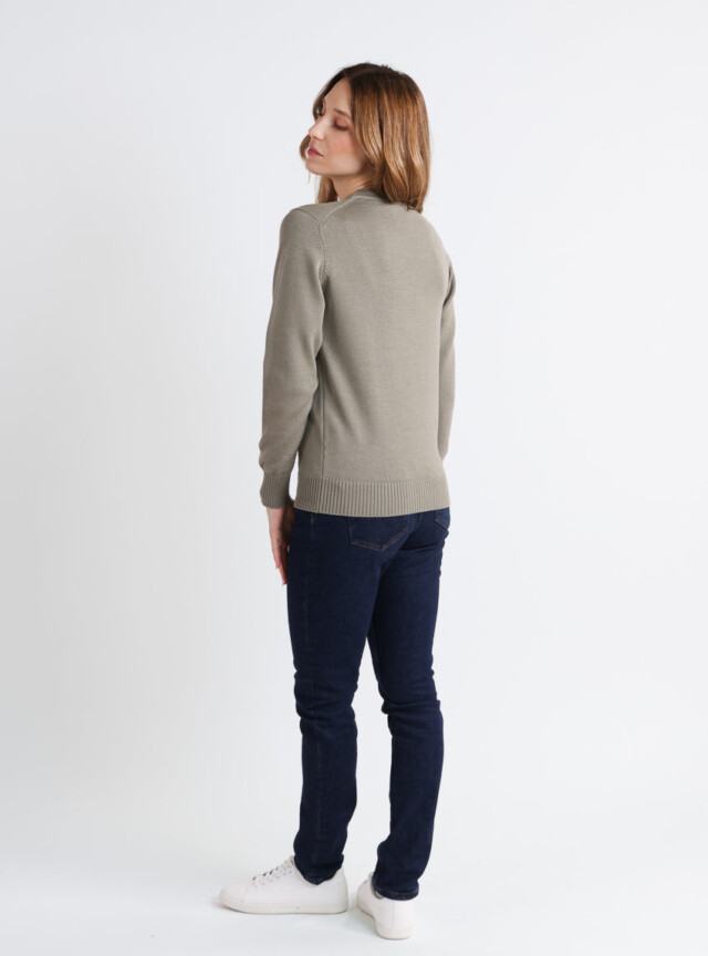 Maison-solfin - Pull épais femme en laine Vert Olive – 48