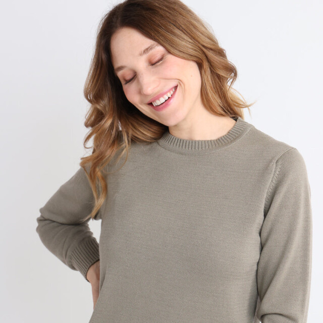 Maison-solfin - Pull épais femme en laine Vert Olive – 48