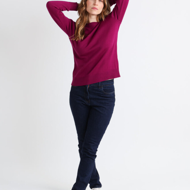 Maison-solfin - Pull épais femme en laine Violet Amethyste – 46