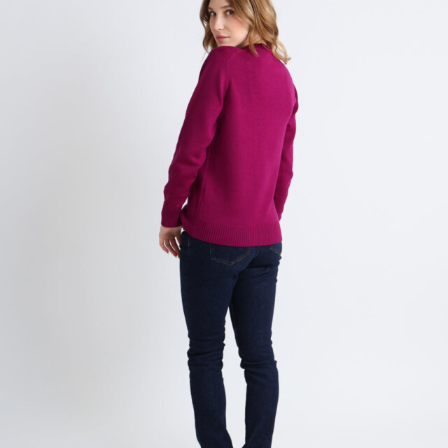 Maison-solfin - Pull épais femme en laine Violet Amethyste – 46
