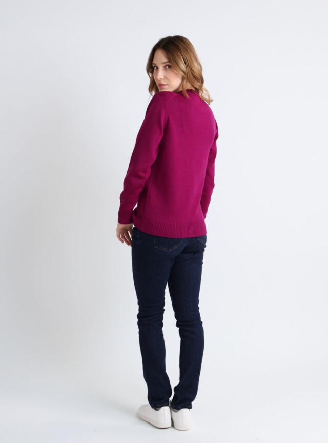 Maison-solfin - Pull épais femme en laine Violet Amethyste – 46