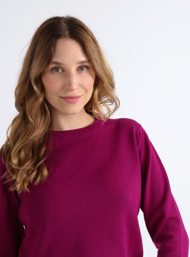 Maison-solfin - Pull épais femme en laine Violet Amethyste – 46