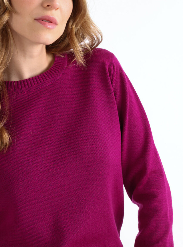 Maison-solfin - Pull épais femme en laine Violet Amethyste – 46