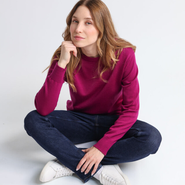 Maison-solfin - Pull épais femme en laine Violet Amethyste – 46