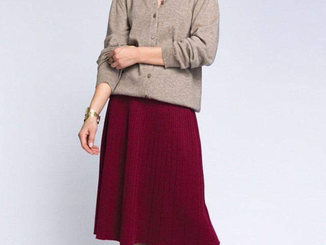 7621 RBX 1 jupe plissee laine rouge bordeaux Maison Solfin - Jupe plissée midi en laine rouge bordeaux – 4