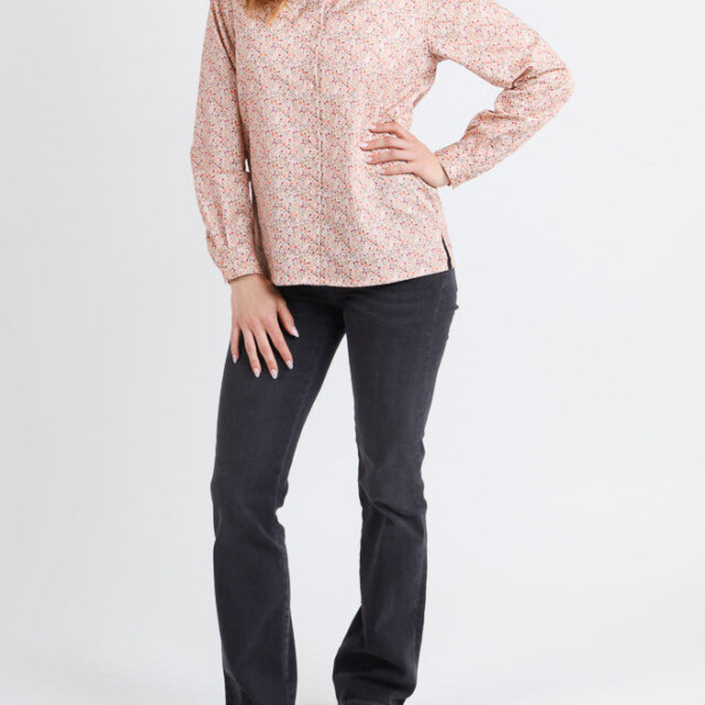 Maison Solfin - Chemisier femme coton orange à fleurs – 48