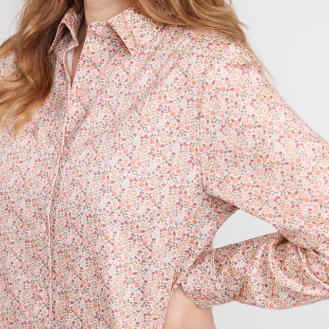 Maison Solfin - Chemisier femme coton orange à fleurs – 48