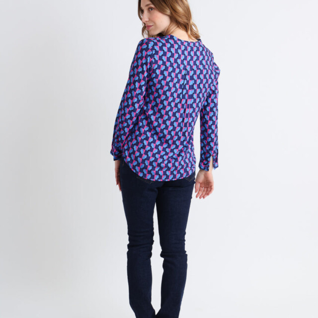 Maison Solfin - Blouse femme en viscose chaude bleu – 48