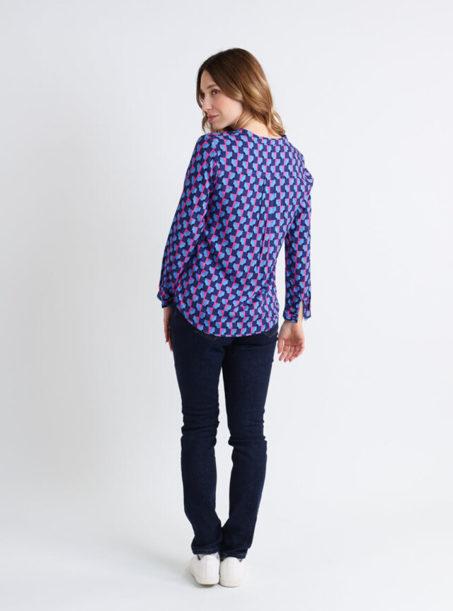 Maison Solfin - Blouse femme en viscose chaude bleu – 48